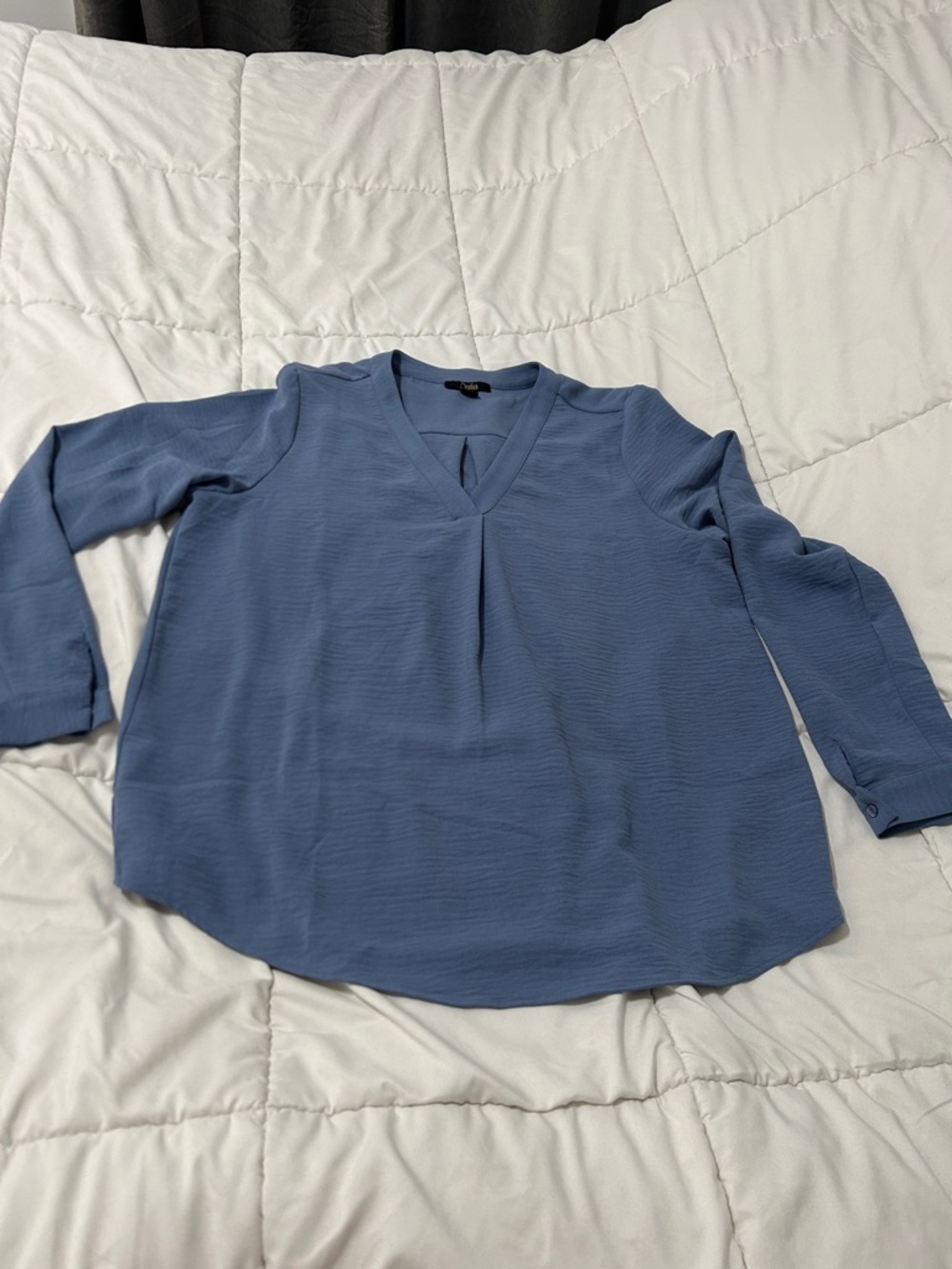 Dalia Dusty Blue V-Neck Long Sleeve Tunic